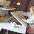 LIFETIME elektrisch höhenverstellbarer Schreibtisch für Kinder ERGO-L - linkes Teil neigbar