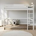 Hochbett für Kinder 90 x 200 - mit Leiter - weiß - LIFETIME Elements