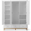Kleiderschrank mit 3 Türen - WOOD - Weiss/Eiche - Oliver Furniture