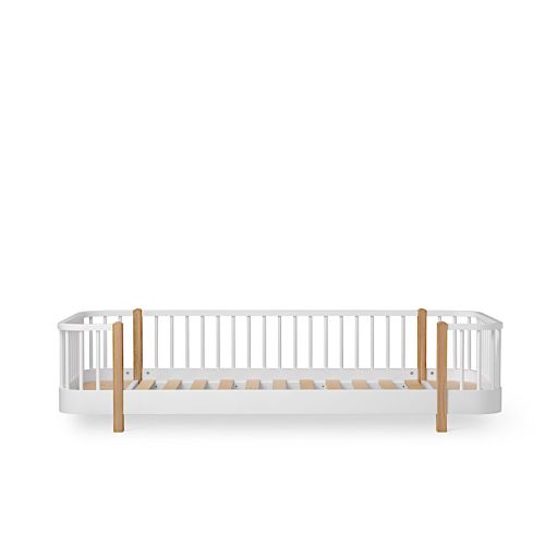 Oliver Furniture - Wood Original Bodenbett, Weiss/Eiche