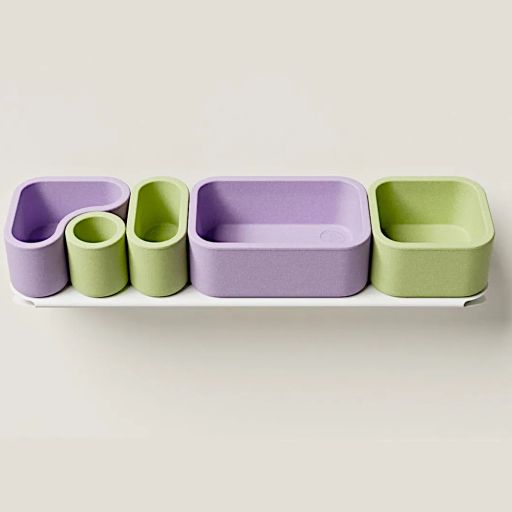 poptop Wandregal für Kinderzimmer 88 cm inkl. 5 Container
