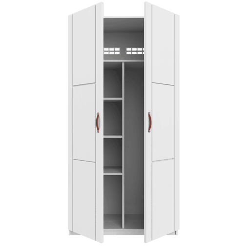 Lifetime Schrank 100 cm mit 2 Türen & Einteilung