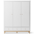 Kleiderschrank mit 3 Türen - WOOD - Weiss/Eiche - Oliver Furniture