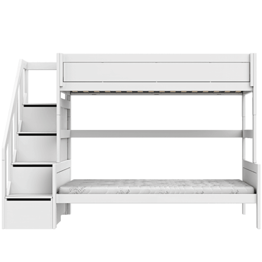 Lifetime Etagenbett Family 120-90 mit Treppe weiss lackiert