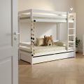 Etagenbettbett für Kinder 90 x 200 - mit Leiter - weiß - LIFETIME Elements